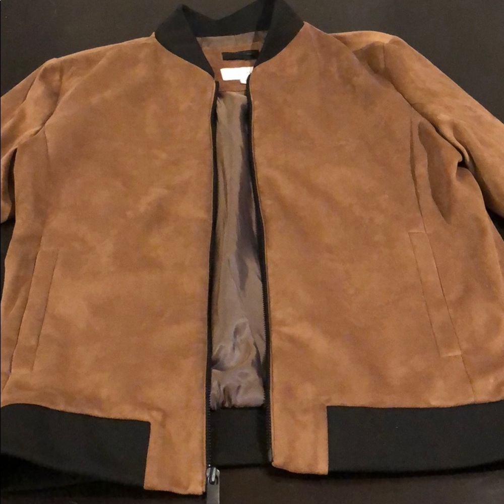 Calvin Klein suede brown bomber jacket